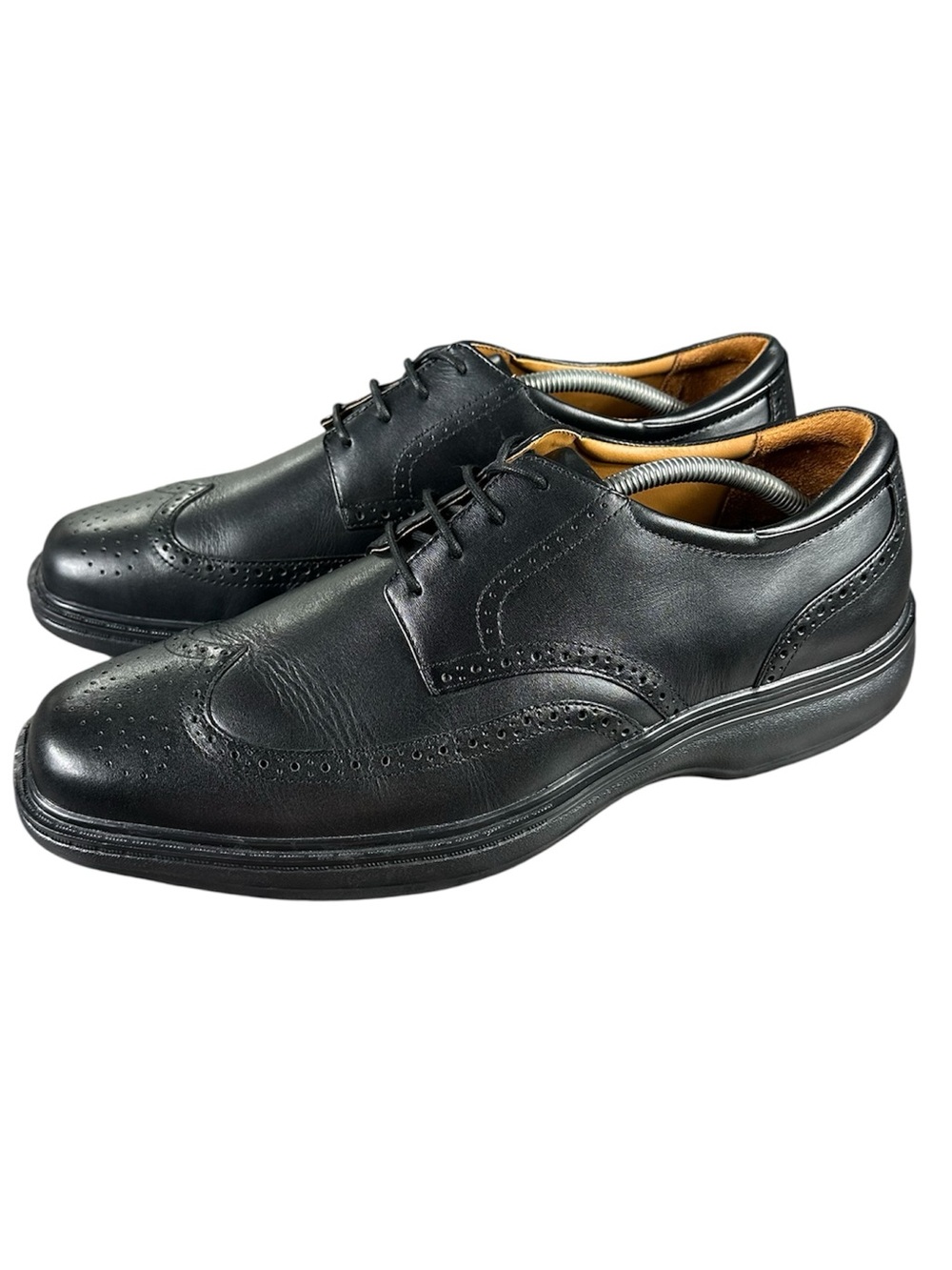 Dr Comfort Black Leather Wingtip Derby Dress Shoes